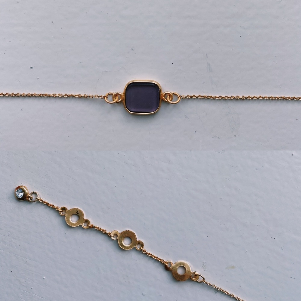 good necklace with square purple translucent stone